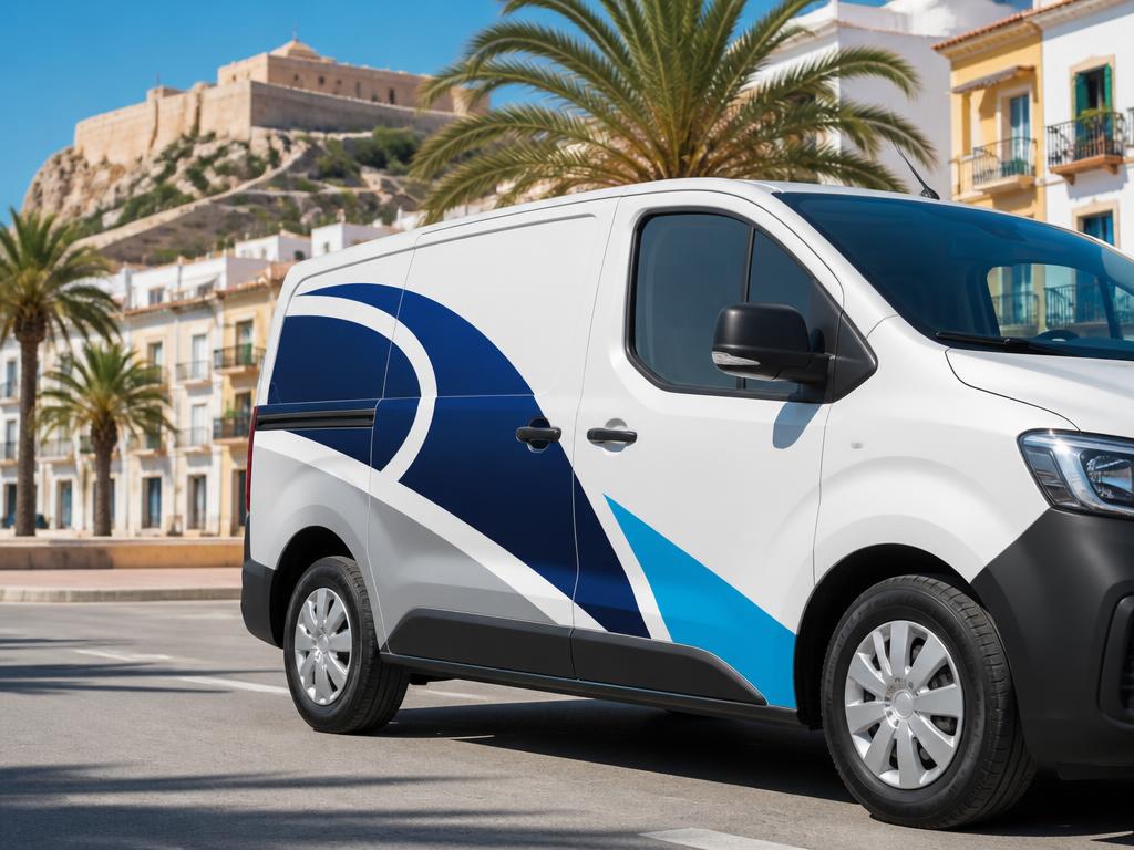 Furgoneta comercial rotulada con vinilo impreso en Alicante